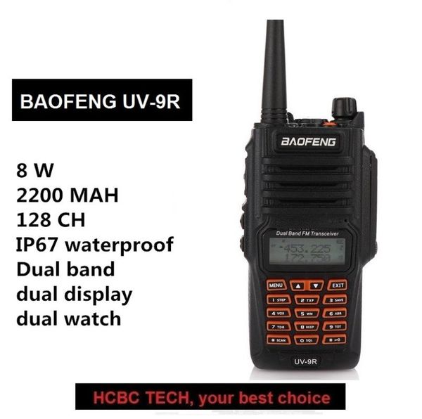 

walkie talkie baofeng uv-9r p8w radio 10km uhf vhf ip67 waterproof transceiver ham portable cb communicator gt-3tp