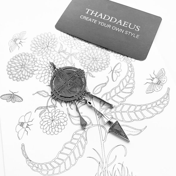 

подвеска dreamcatcher sun sunchange2020 летняя мода ювелирные изделия европа accessorie 925 стерлингового серебра старинный подарок для женщ, Black