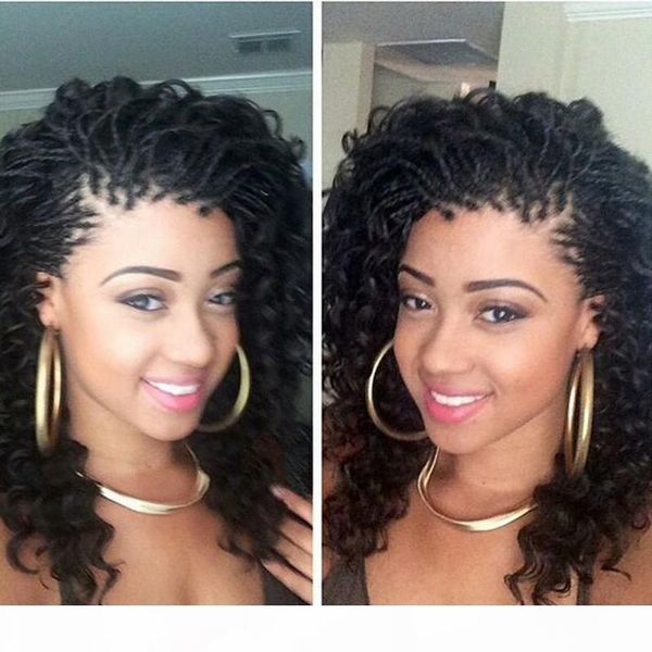 

black box braided wigs for women simulation human hair synthetic lace front wig #1b natural short braids wigs