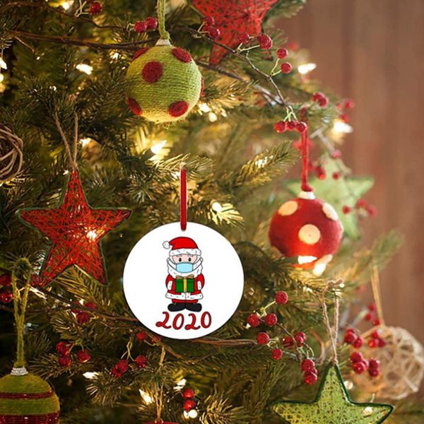 

gift new xmas ornaments hanging decoration santa claus deer survivor family christmas tree pendant with mask dbc bh4358