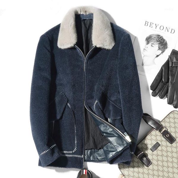 

short wool coat vicugna autumn winter man jacket mens coats overcoat thick slim jackets kaban erkek hs-73-19552 kj14941, Black