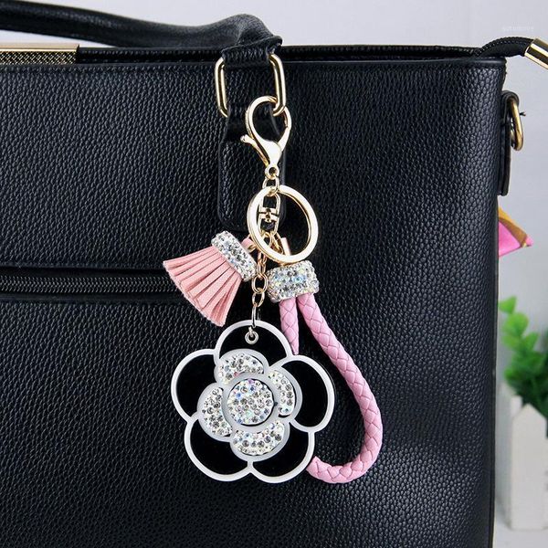 

2020 new women makeup mirror with mirror key ring pendant tassel bag pendant creative gift keychain porte clef charm1, Silver