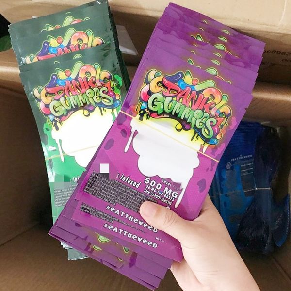 

dank gummies cookie bag wet plastic bag edible package bag packaging worms 500 mg edible bear cube packing bags wholesale dhl shipping