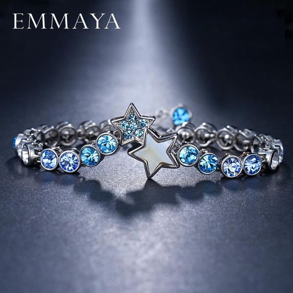

link, chain emmaya light blue crystal round bracelets bangles for women fashion design jewelry, Black