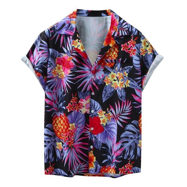 

hawaiian shirt for men loose shirt men ethnic style men shirts aloha clothes beach chemise homme camisas para hombre new, White;black