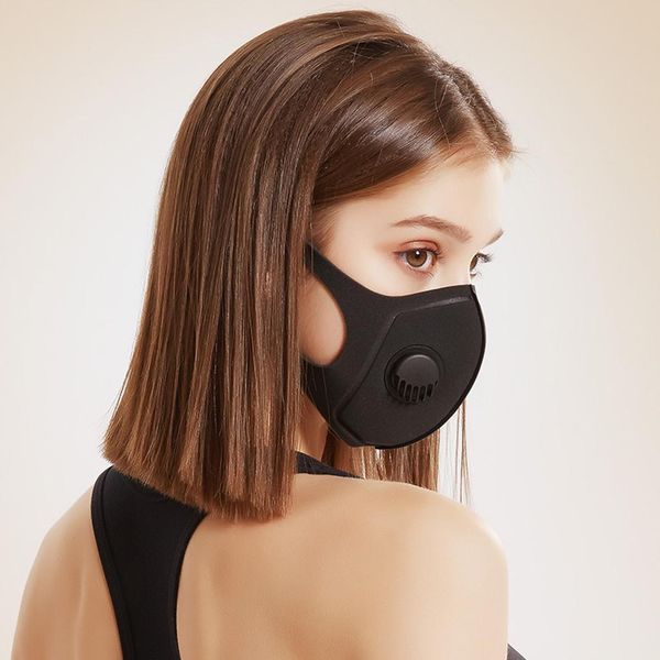 

pm2.5 face dustproof coslony pollution half sponge mouth mask valve with breath wide straps washable reusable muf
