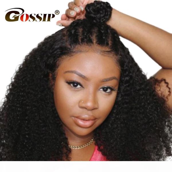 

indian kinky curly human hair wig 360 lace frontal wig gossip lace wigs for women glueless lace front human hair wigs remy hair, Black