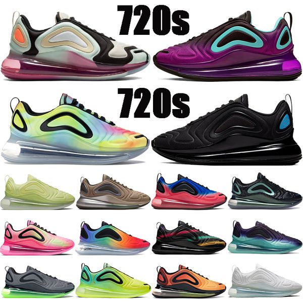 

ew 720s mens running shoes pistachio frost tie dye triple black white violet aurora iridescent mesh men women sneakers us 5