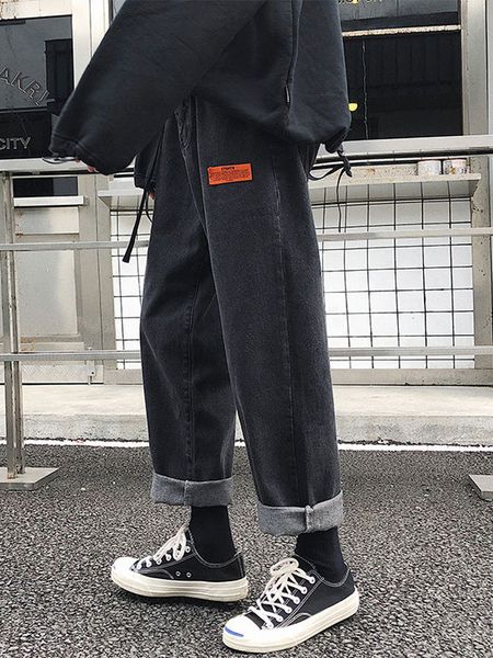

2021 new privathinker man straight autumn casual mans korean collage hip hop jeans woman fashion denim pants clothing zn6s, Blue