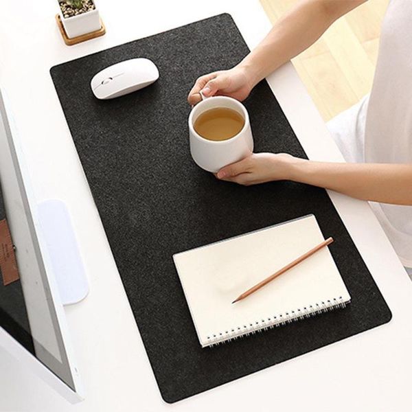 

simple felt cloth mouse keyboard cushion pad office home desk mice mat supplies 630 325 x 2mm large size black/ dark grey