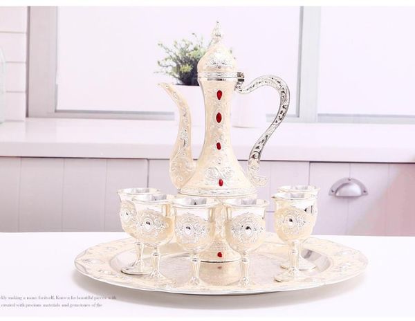 

металлический винный набор винные лоток подарок русский винный набор высокий европейский стиль цинковый винный кувшин стекло sqcdos