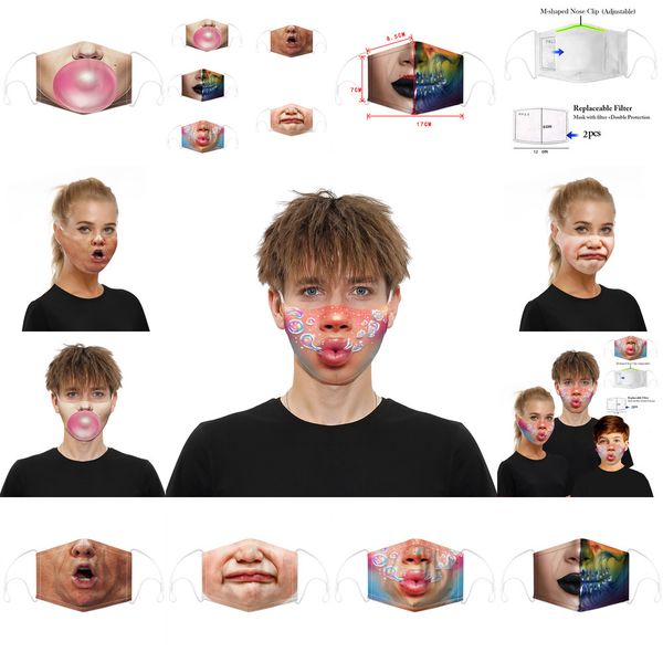 

with 2pcs replaceable filters reusable mouth print cotton washable breathable dustproof masks anti-fog pm2.5 protective party mask 4 n6l1u