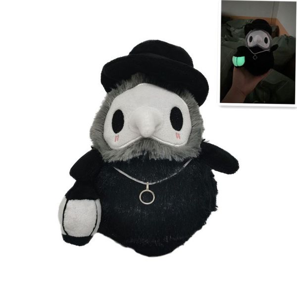 

xmy new 20cm cartoon animal plague doctor beak stuffed plush toy halloween beak doctor party prom props luminous plush gifts