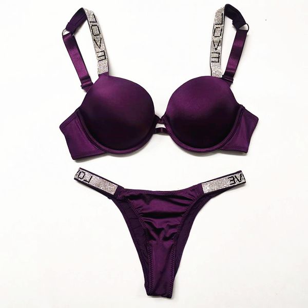 

sexyunderwear femme avant-garde women's push up collection bra set love diamond stone carving adjustable shoulder strap, Red;black