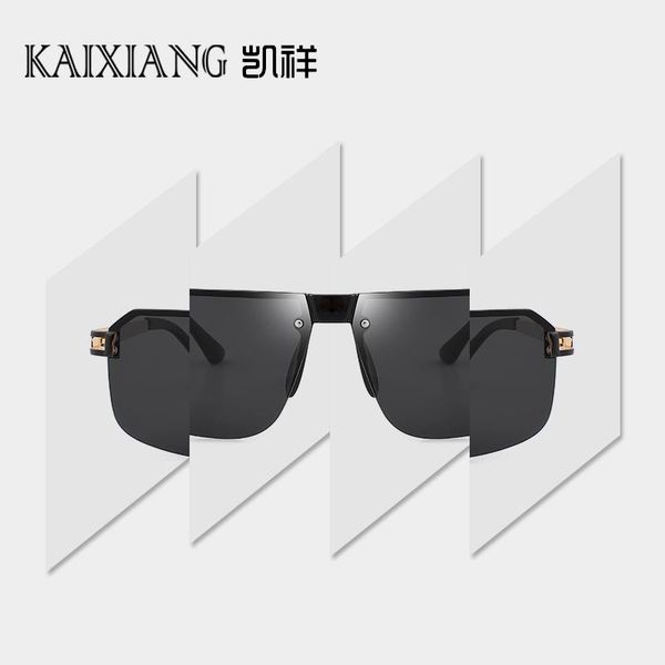 

big face men's new personalized polarizing sunglasses big frame box sunglasses driver's glasses fashion glasses, White;black