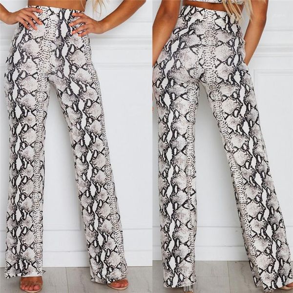 

2019 women high waist elasticity pants straight snake wide leg gypsy long palazzo casual trouser1, Black;white