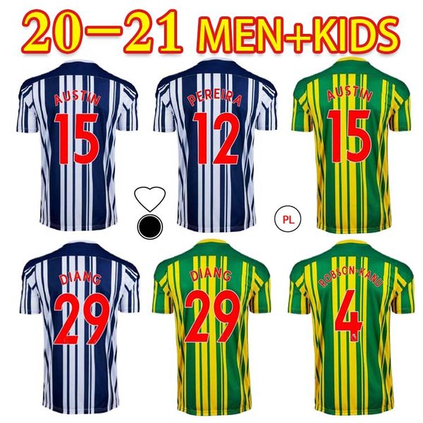 

2021 albion soccer jerseys diang austin brunt pereira robson-kanu custom west brom kids home away football shirt, Black;yellow