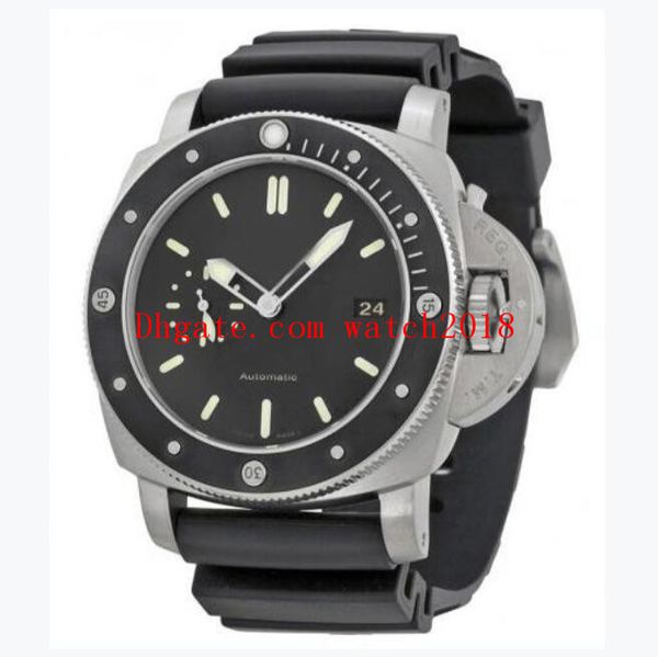 

new real p 1950 amagnetic black dial black rubber men's watch 47mm automatic mens watch watches origina box, Slivery;brown