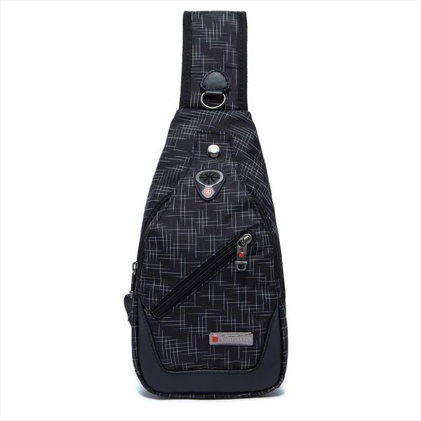 

new brand swiss casual chest bag male multifunctional waterproof oxford sling bag fashion lightweight shoulder messenger bags, Black;red