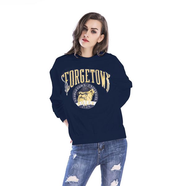 

o-neck kpop jumper women's sweatpants spring new standard pullover neck print jacket animated drawings t long g811, Black
