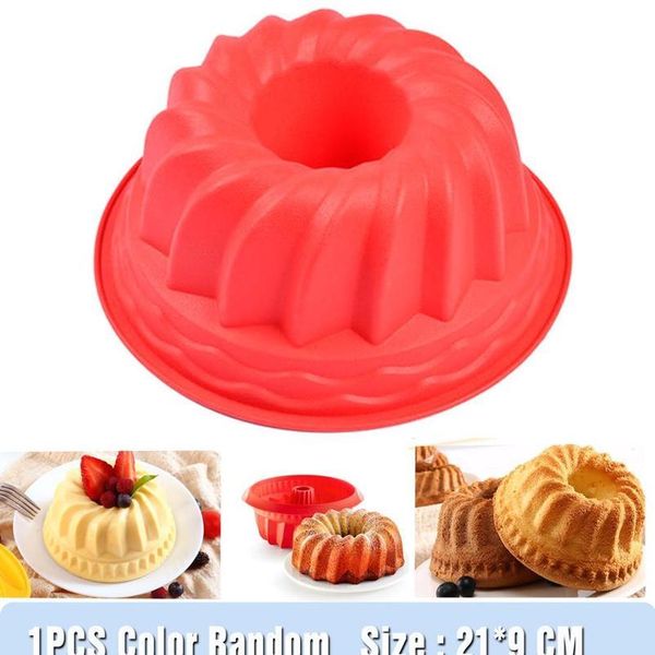 

sile mold for big cake flower crown shape pastry baking tools 3d bread cake form pizza pan diy birthday qylded