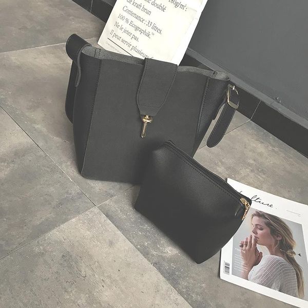

shoulder bags simple large capacity bucket bag 2021 fashion casual messenger ins pu leather mother and baby