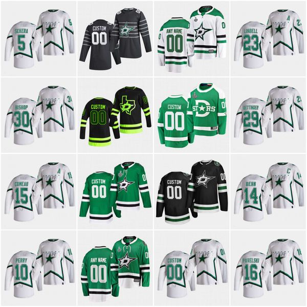 

dallas stars 2021 blackout reverse retro jersey jamie benn tyler seguin heiskanen radulov kiviranta pavelski bishop khudobin zuccarello, Black;red