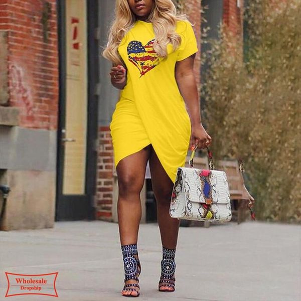 

new t shirt dress casual large dresses lady elegant heart print clothes 4xl 5xl big size short sleeve vestido suelto dress, Black;gray