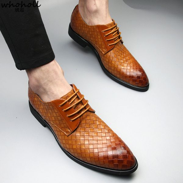 

luxury men's of retro comfort italian flat woven leather oxford shoes chaussure homme luxe marqu, Black