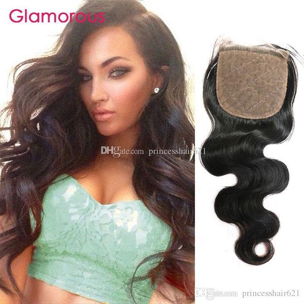 

glamorous brazilian body wave hair silk base closure size 4x4 virgin human hair closures malaysian indian straight hair part closures, Black;brown