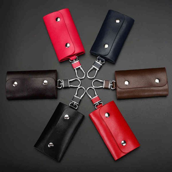 

key bag s multifunctional automobile general buckle leather waist padlock case ordering, Black;red