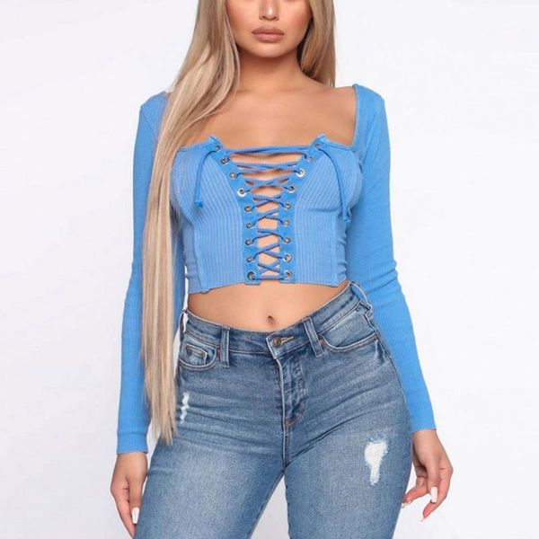 

women's fashion long sleeve hollow girdle set head punch tether slim women's long sleeve t-shirt solid color, White