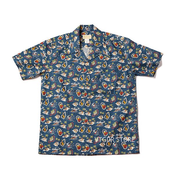 

classic aloha hula/palm/hawaiian surfer print men's shirts 6511, White;black