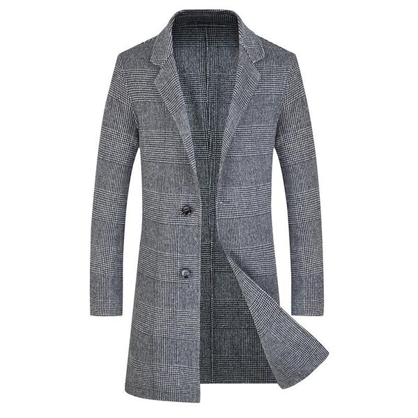 

luxurious autumn winter mens long thicken 100% wool coat business slim fit homme casual trench overcoat jacket, Black;brown