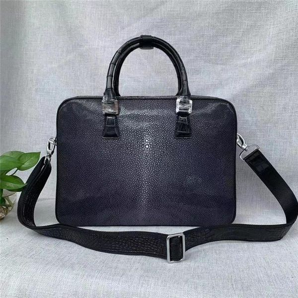 

briefcases exotic true skin businessmen zipper lapbriefcase genuine crocodile leather male large shoulder bag working handbag