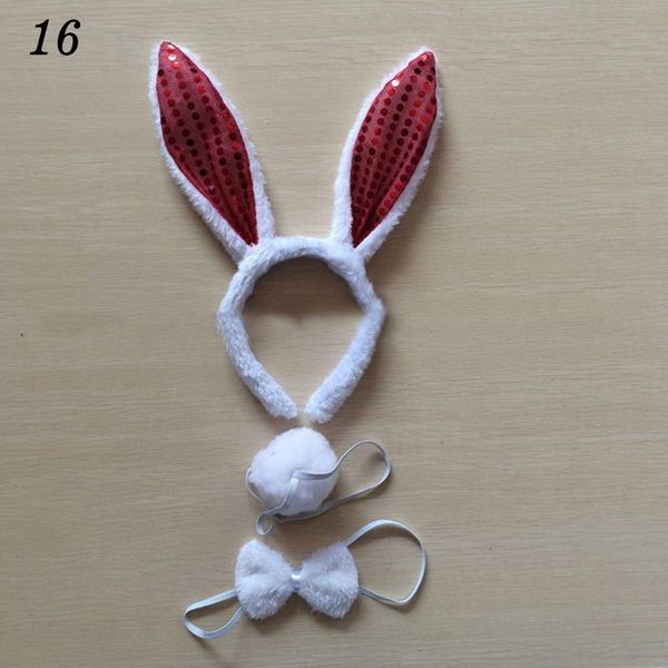 

girls plush bunny white head hoop rabbit ears headband fluffy tail cute bow tie set fancy dress party kid q wmtqzw