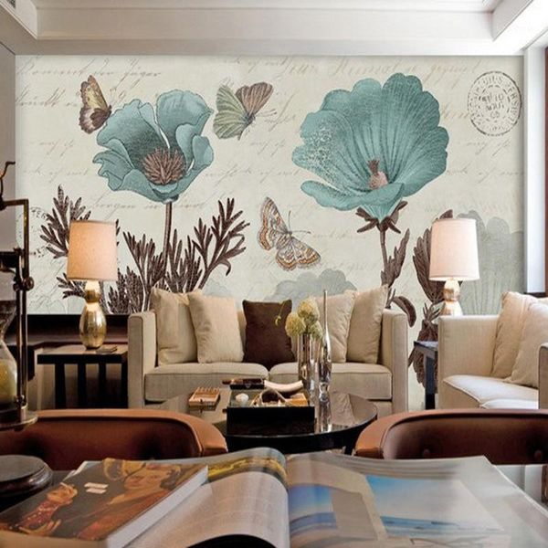 

dropship 3d p wallpaper retro wallpaper living room tv background mural bedroom restaurant flower stripes murals1