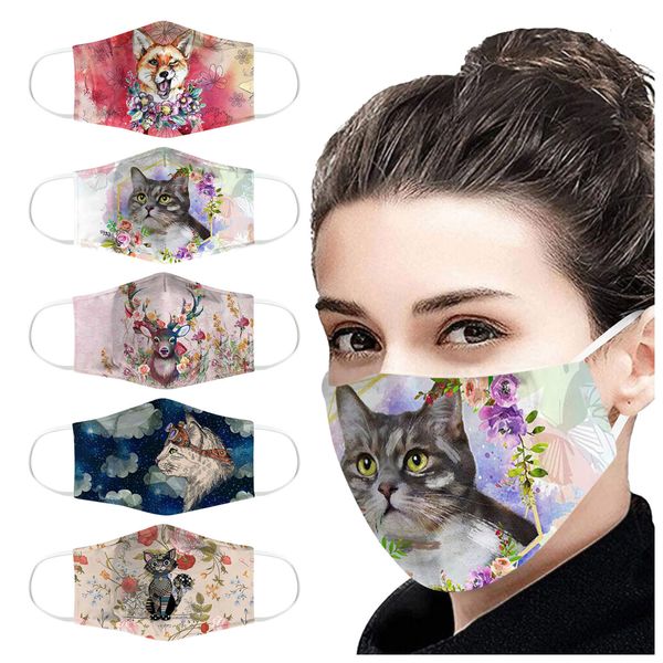 

mask new cat animal 1pc creative blw4reusable flower 3d print anime mouth muffle dustproof breathable protective cover