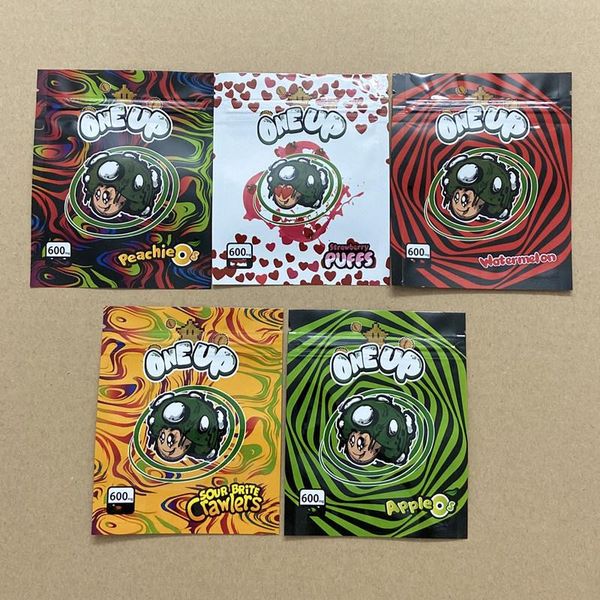 

one up sour brite crawlers oneup candy edibles plastic packaging bag gummies 420 edible package bags 600mg gummy smell proof wholesale