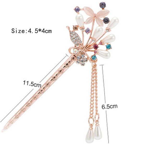 

урожай ретро цветок кисточкой ручной волос палочки украшения волос палочки китайский люкс свадебные tiara волос для женщин jlljlq ffshop2001, Golden;white