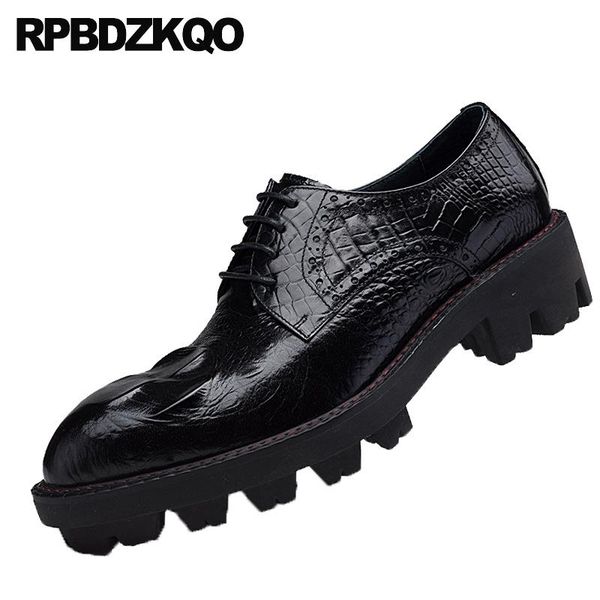 

italian formal burgundy brogue snakeskin oxfords pointed toe black men italy dress alligator snake brand luxury crocodile