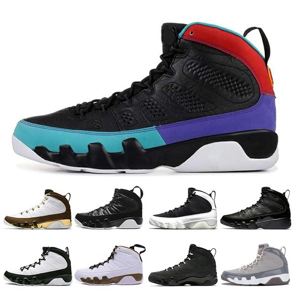 

9 9s mens basketball shoes dream it do it unc la anthracite bred og space jam athletics sports sneakers size 7-13, White;red