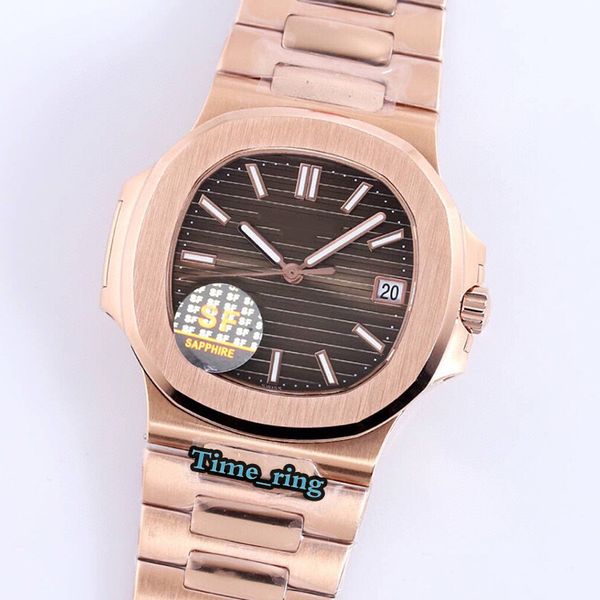

sf version 5711 brown dial rose gold steel case 9015 modified cal.324 automatic movement mens watch 316l steel band designer watches, Slivery;brown