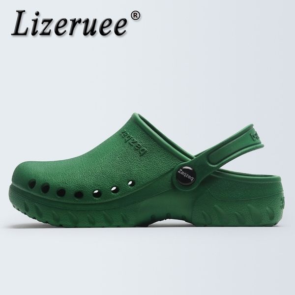 

lizeruee summer clogs surgical shoes medical shoes hospital experiment caveshoes operating room slippers doctor shoes cs579 y200423, Black