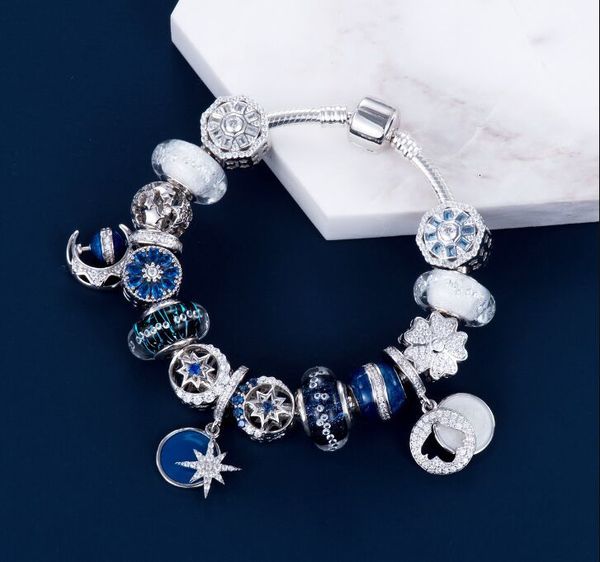 

shipping silver plated bracelets women snake 1pcs drop chain charm beads for pandora beads bangle bracelet children gift a08