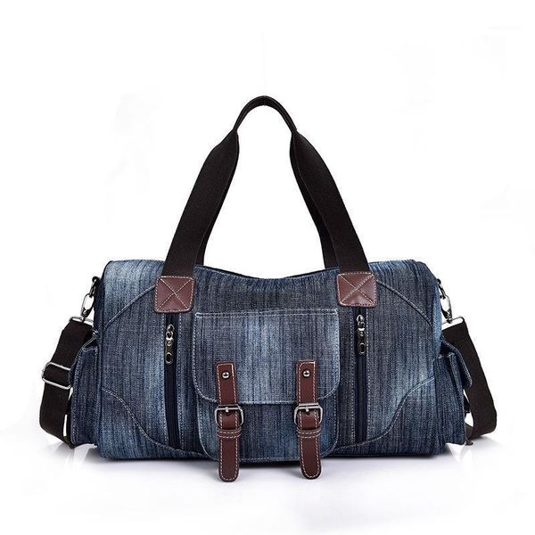 

large capacity denim bag new fashion leisure portable business travel handbag one shoulder messenger bags1