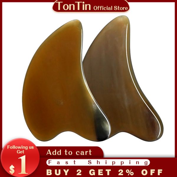 

tontin horn guasha scraping facial beauty salon tool dolphin shape gift chart and bag