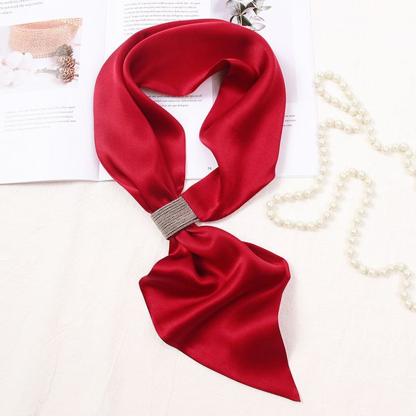 

feminine 100% royal long thin bandana solid silk foulard femme printed scarf and scarves sack ribbon ou34, Blue;gray