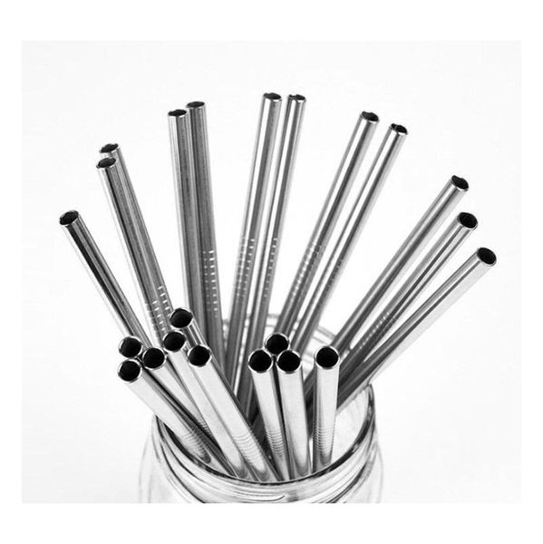 

in stock reusable eco-friendly drinking straw straight bend metal straws bar family kitchen for beer fruit j jllwaa sinabag