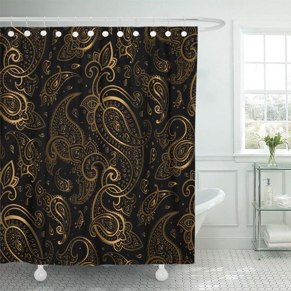 

gold paisley beautiful golden elegant vintage pattern light abstract shower curtain waterproof polyester fabric 72 x 78 inches